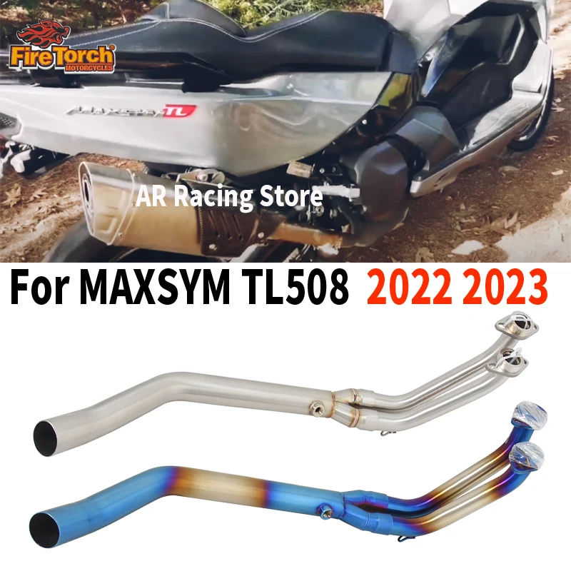 

Выхлопная труба для мотоцикла MAXSYM TL508 TL 508 2022 2023, модифицированная передняя соединительная труба для подключения к оригинальному глушителю