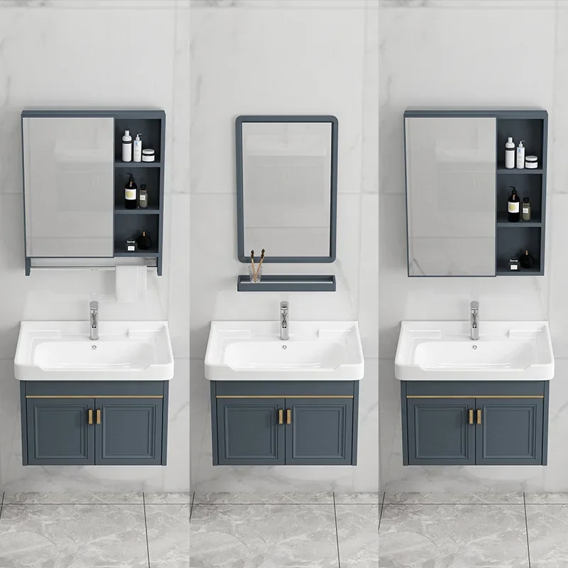 Minimalist Bathroom Vanity Cabinets Wall Washbasin Mirror Modern Bathroom Sink Cabinets Vanities Storage Shelves Home Furniture