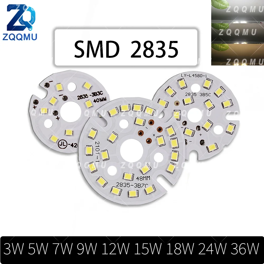3W 5W 7W 9W 12W 15W 18W 24W 36W SMD 2835 LED Chips Light Source Board Round Lamp Bulb DIY Spotlight Ceiling Lighting Module