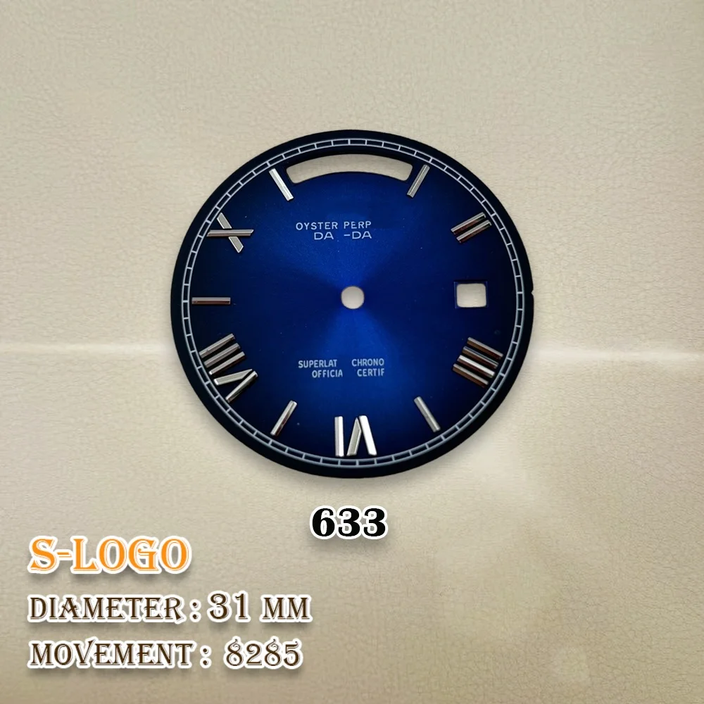 31mm S Logo Roman White Dial Suitable For 8285 Movement No Luminous High Quality Watch Modification Accessories Repair tools