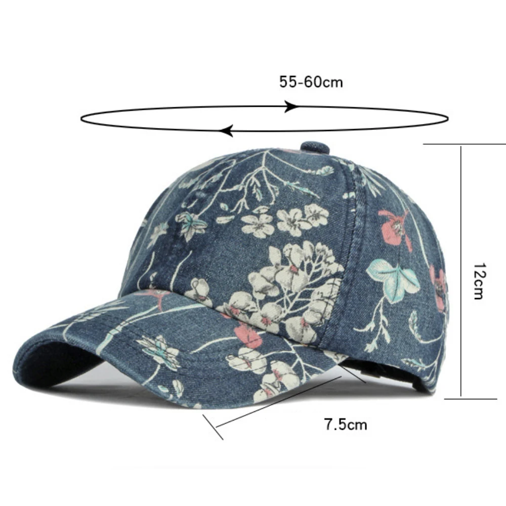 HT5090 Frühling Sommer Herbst Kappen für Männer und Frauen Stilvolle Blumen-Baseballkappe Unisex Verstellbare Snapback-Kappe Baumwoll-Baseballmütze – Detail 1