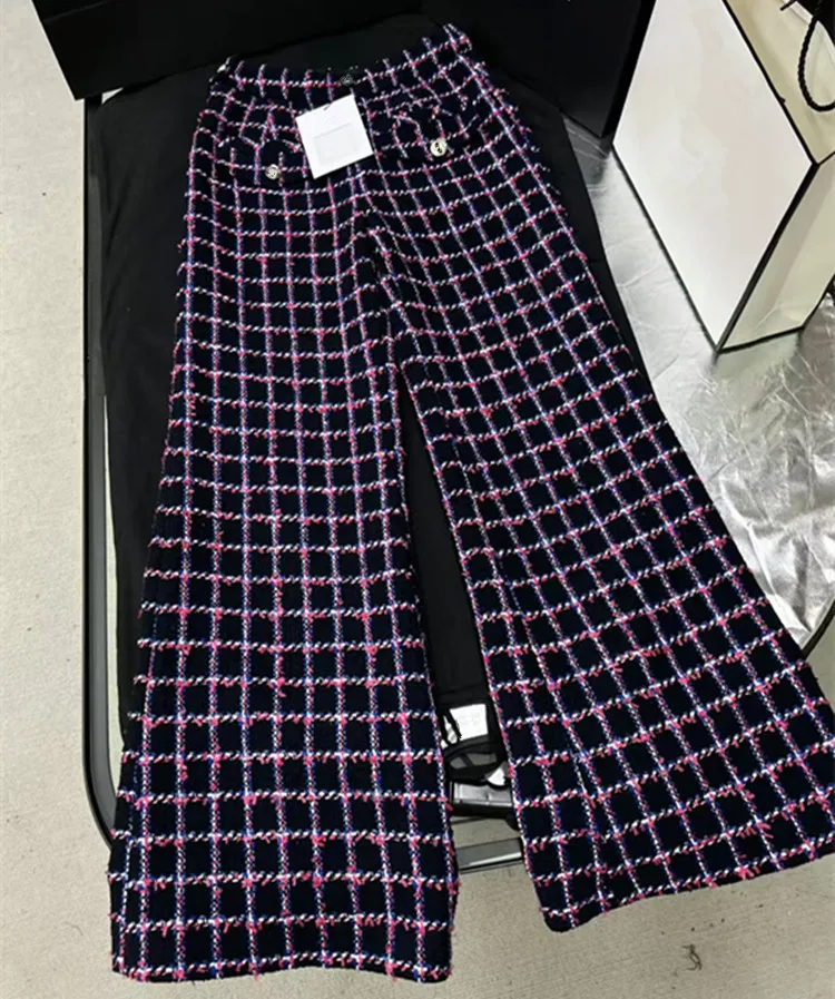 

Customization European women's clothing for summer 2026 - new styles Plaid tweed trousers