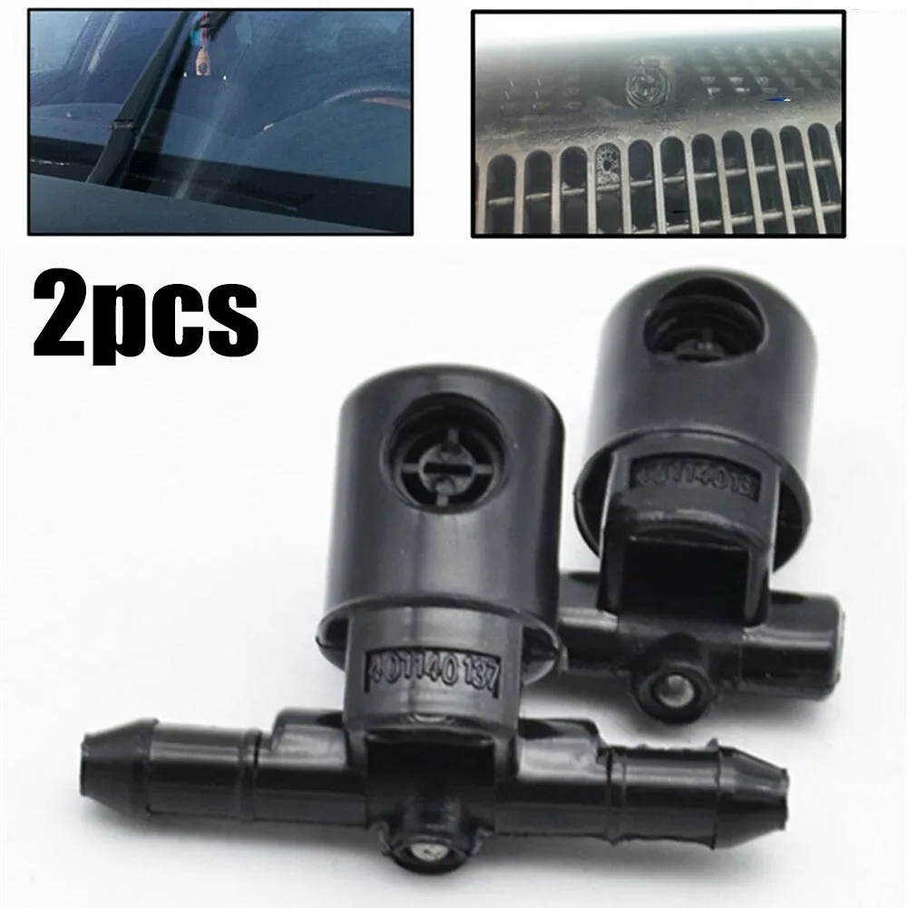 2PCS Washer Nozzle Jets ABS Plastic Accessories Black For 12782508 & 12782509 For Vauxhall Insignia Astra J G Tigra Zafira Jet