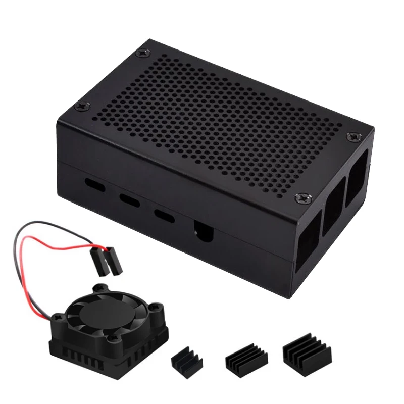 Raspberry Pi 4B Metal Shell Case Box Aluminum Case Mesh Heat Dissipation