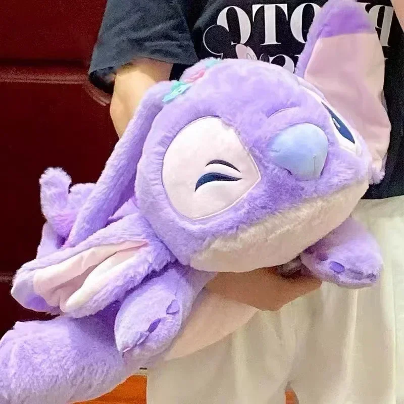 55/80cm Disney Anime Lovely Lilo and Stitch Purple Angel Soft Stuffed  Plush Doll Toys Throw Pillow Accompany Children Gift