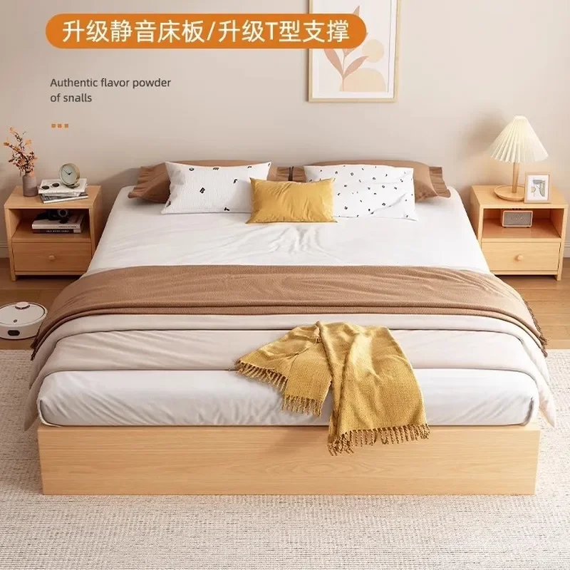 1.5m 1.8m Double Bed Frame Hotel Tatami Platform Bed Skeleton Structure No Headboard Modern Simple Bedroom Furniture Express