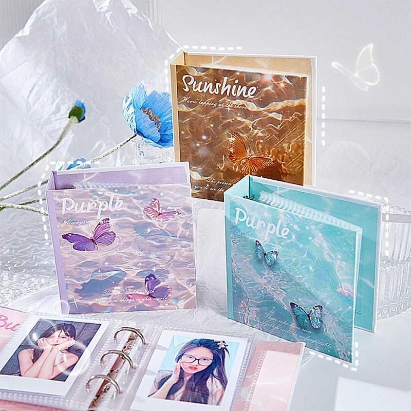 3-inch Beautiful Water Ripple Butterfly Card Book, with 20 Pages for Storing Small Card Photos, A Must-have for Fans
