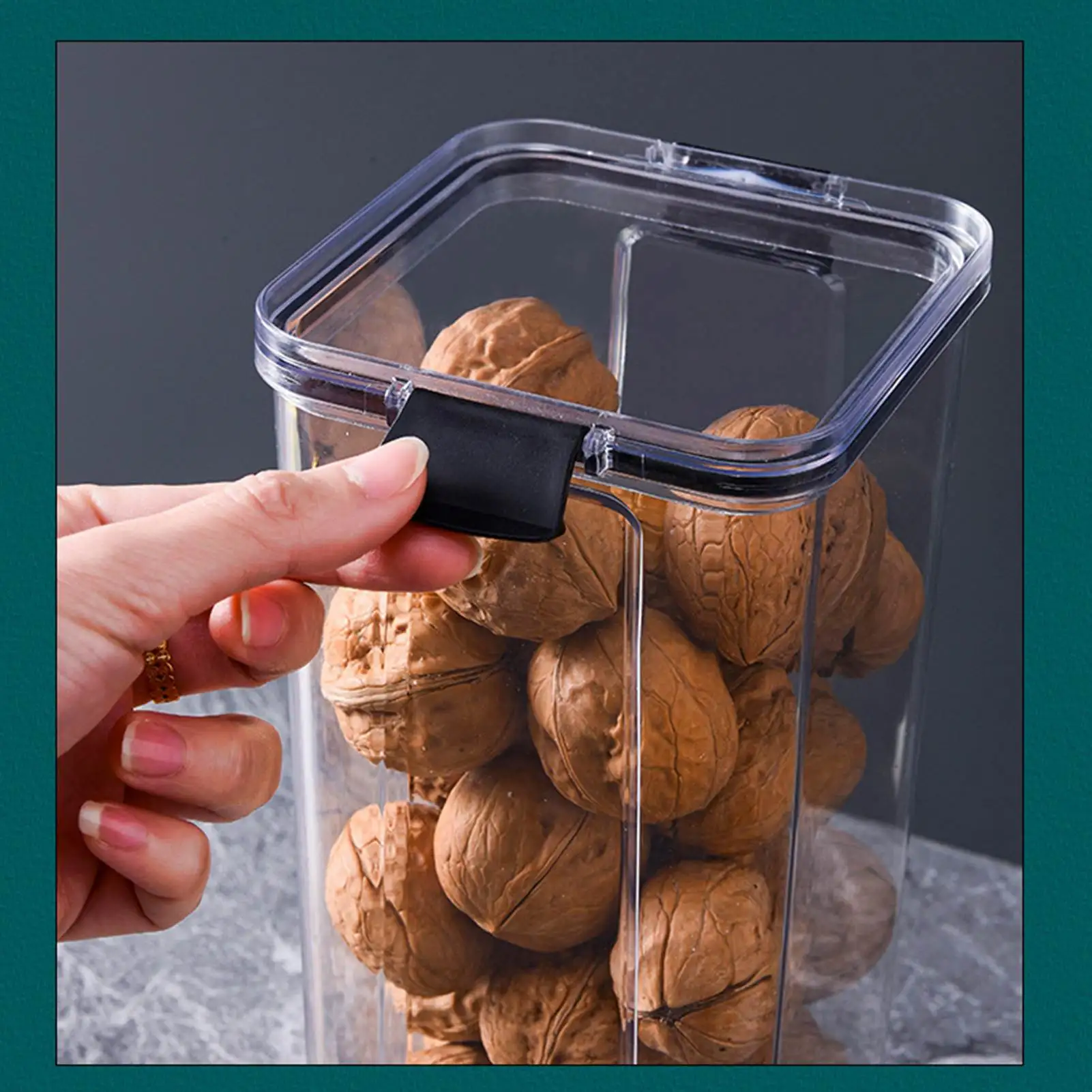 

Герметичный контейнер для хранения продуктов питания на 1800 мл, штабелируемая прозрачная канистра из ПЭТ-ПП для круп, зерна, кладовой и холодильника