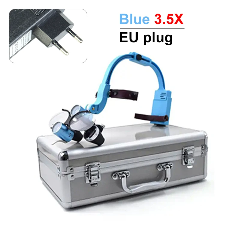 VVDental 5W Dental LED lámpara de luz de cabeza 2.5X 3.5X Dentisit faro quirúrgico aumento lupas binoculares 320-420mm