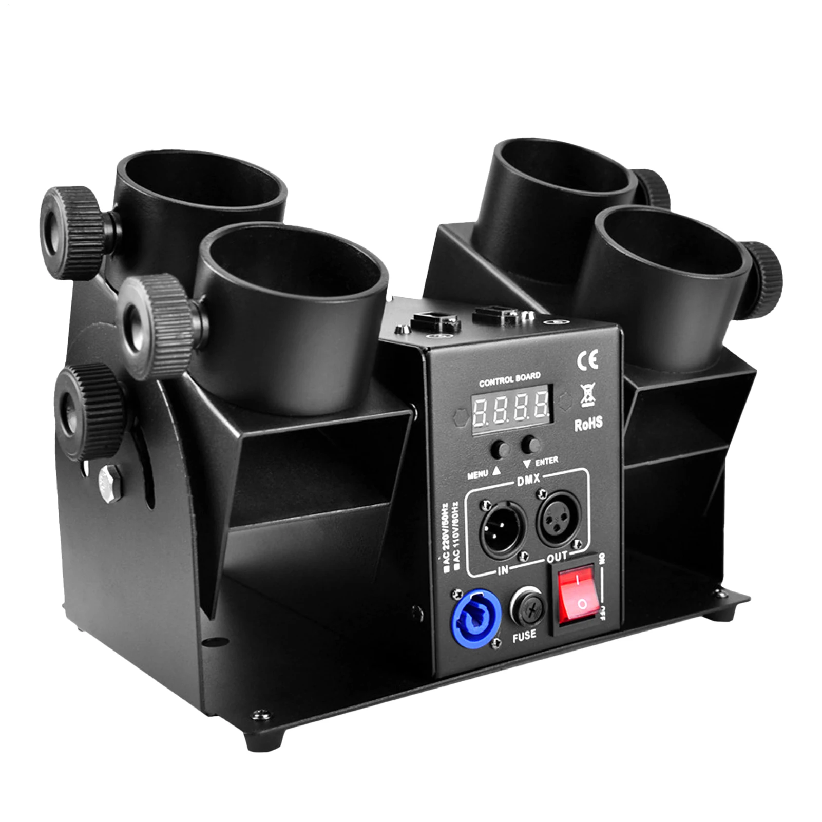 Machine à confettis, machine à confettis électrique DMX à 4 têtes, tubes de confettis puissants, popper à confettis réglable