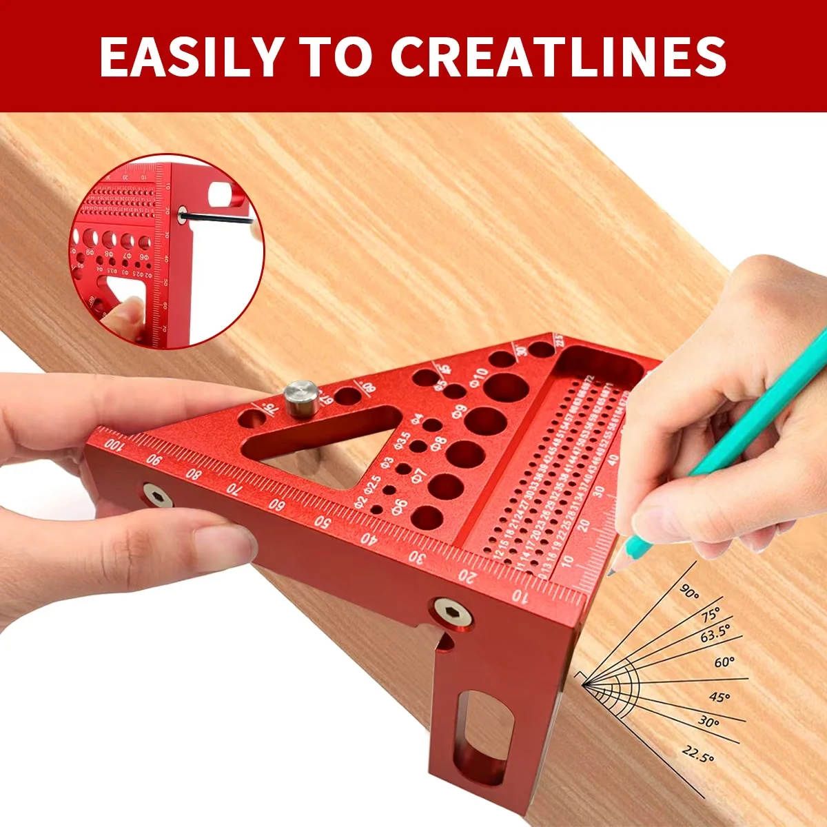 多角度木工三角定規、精密測定&マーキングツール - Woodworking Multi Tool のレビューと価格