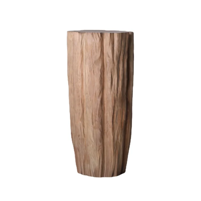 

Yhl's Silent Style Solid Wood Pillar Base Flower Stand Wood Carving Entrance Decoration Booth