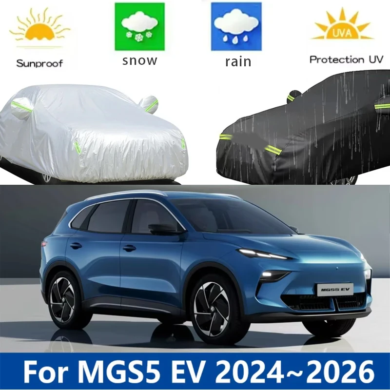 

For MGS5 EV MG ES5 2024 2025 2026 Full Car Covers Outdoor Sun Anti UV Rain Snow Dust Protection Oxford Cloth Accessories