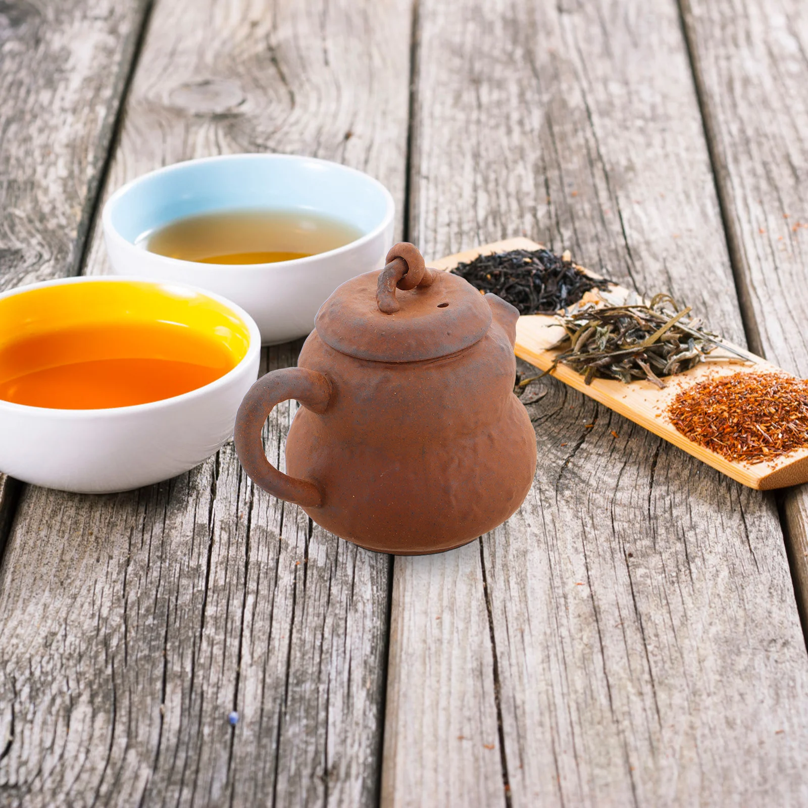 

Small Gourd Style Teapot Vintage Ceramic Chinese Tea Pot Handmade with Infuser for Indoor Tea Serving Hand Made Teapot