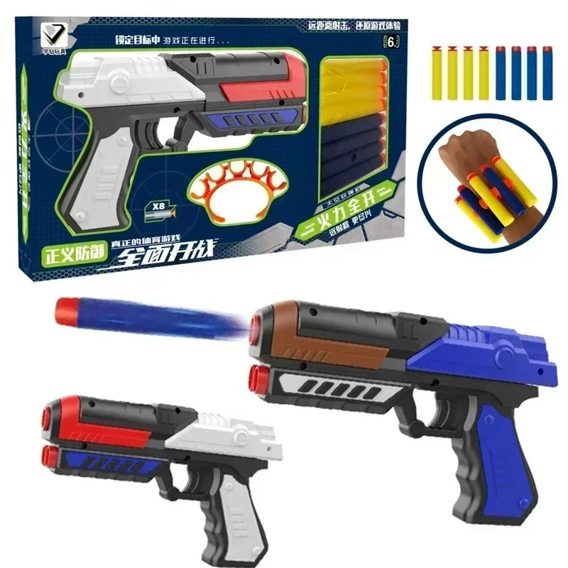

Shell Ejection Pistol Handgun Toy Gun Continuous Shooting Model Soft Bullet Toy Gun Launcher for Adults Boys Gifts