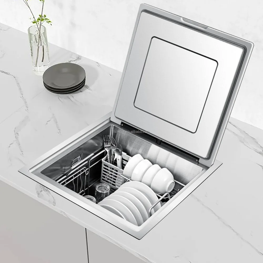 Intelligentes Küchenspülbecken, eingebauter Geschirrspüler, Ultraschallreinigung, Lufttrocknung, Waschmaschine, mit Meeresfrüchtengläsern – Haushalt