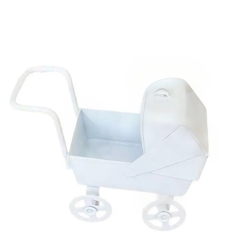 

1:12 Scale Dollhouse Miniature Model Accessories Iron Mini Stroller Ornaments DIY House Bedroom Scene Decor Pretend Play