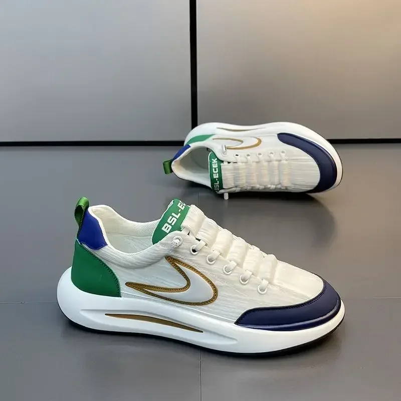 Sepatu kets kasual mewah untuk pria, sepatu Sneakers luar ruangan ringan tahan aus, sepatu Platform lari uniseks Tenis Masculino