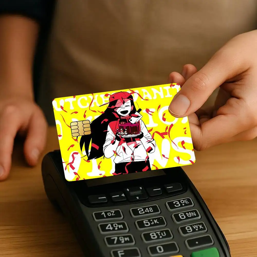 Singer Yi Xi Butcher Vanity Credit Card Stickers Skin for Bank Debit Decorative Protection 4PCS Anti-scratch Waterproof