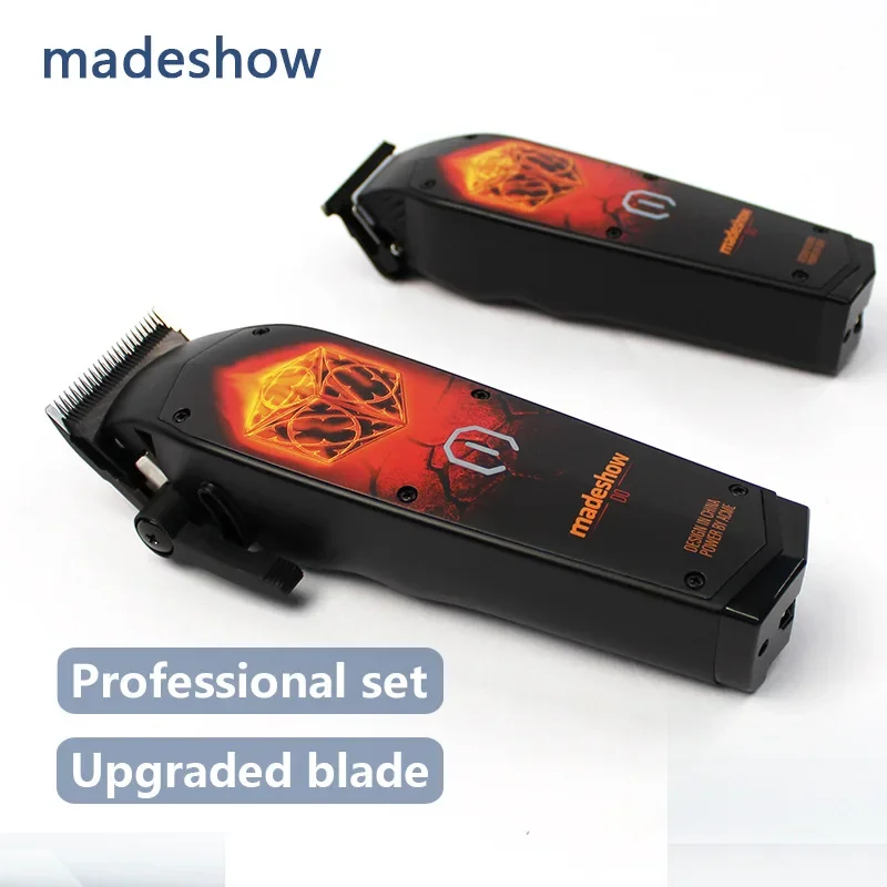 MadeShow D3 M10+M11 New Professional Hair Clipper+Trimmer Set 0.1mmMair Cutting Machine Cutting T Blade High Speed High Quality