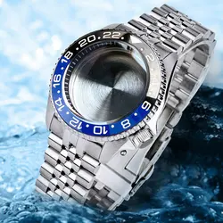 Dome Sapphire Glass 200M Waterproof 41mm SKX Diver Watch Case for NH35 NH34 NH36 Movement Black Blue Red Insert Steel Bracelet