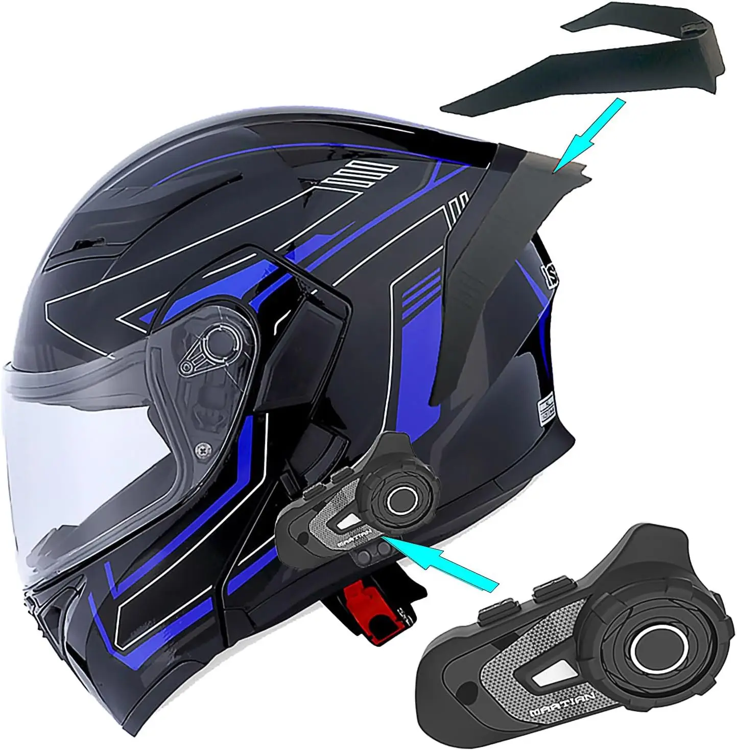 

Motorcycle Modular Full Face Helmet Flip up Dual Visor Sun Shield: HB89