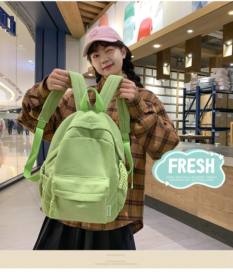 

Японские вельветовые женские рюкзаки с несколькими карманами, дорожный рюкзак, модная школьная сумка, Bolsa Mochila mujer рюкзак