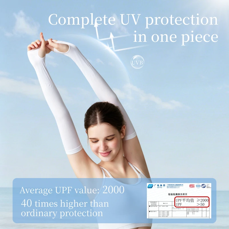 SUJIIN UPF50+ Anti-sunburn Sleeve Summer UV-protective Cycling Gloves Women Sunscreen Arm Sleeves XK005