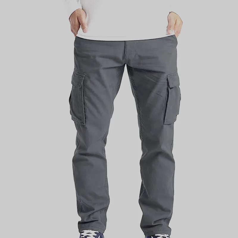 Pantaloni casual da uomo con coulisse e tasche ribaltabili: design multitasche comodo ed elegante adatto per l'escursionismo e la strada