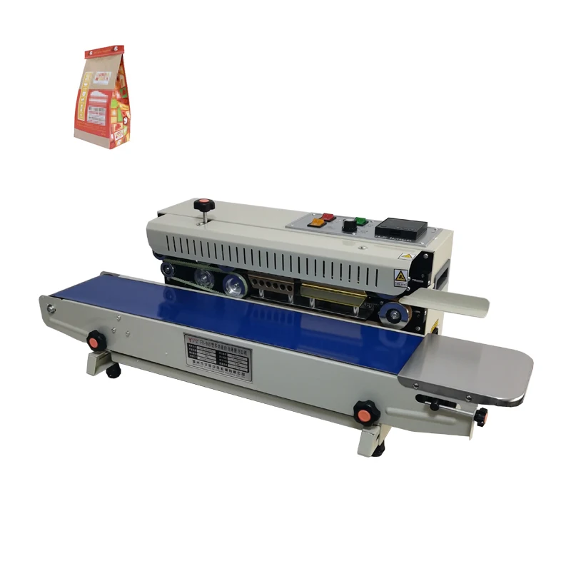 

Continuous Band Sealer Horizontal Automatic Bag Band Sealing Machine for Food Medicine Seeds Packaging