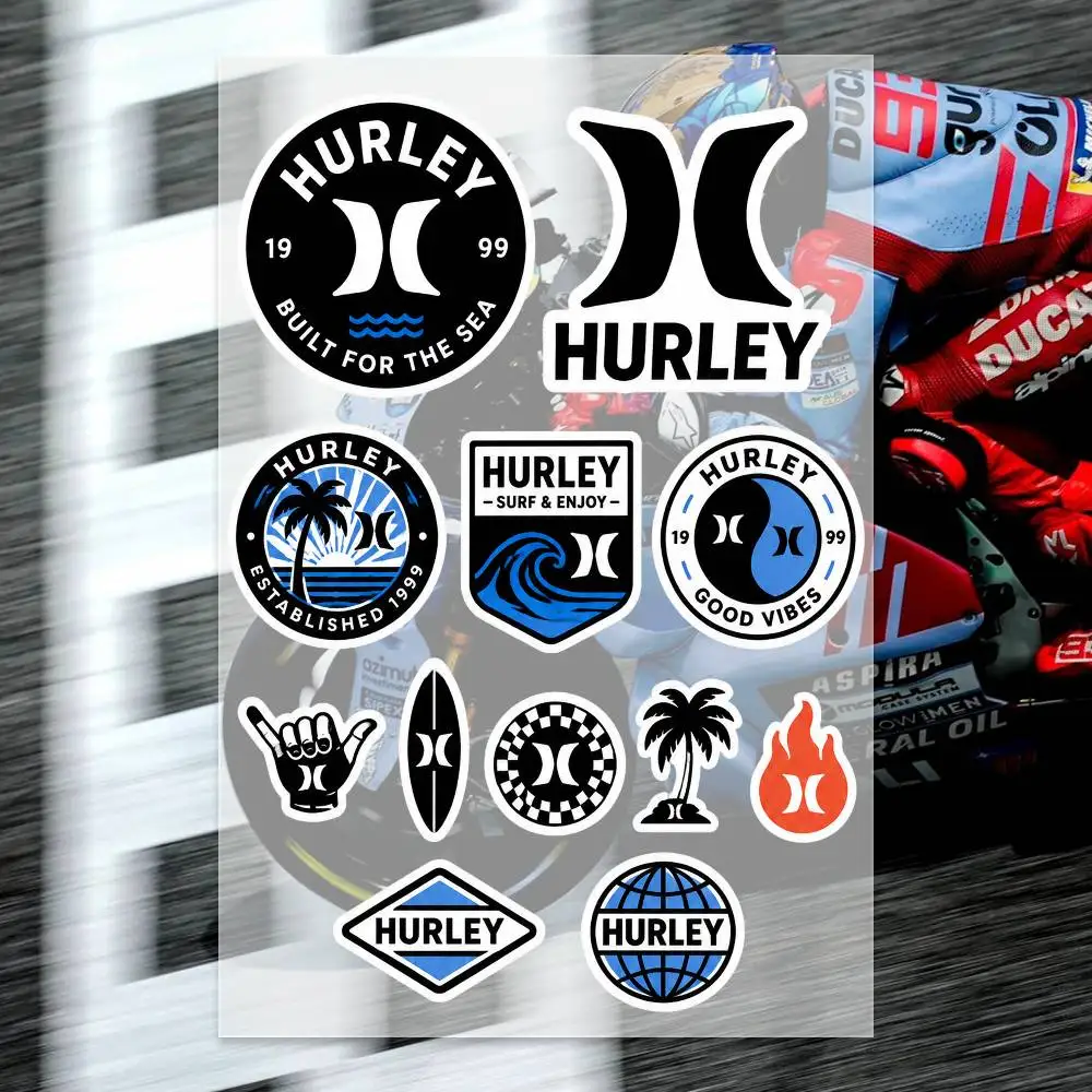 H-Hurley Japanese Motorcycle Sticker Suitable for Motorcycle Body Reflective Car Sticker Helmet Decal