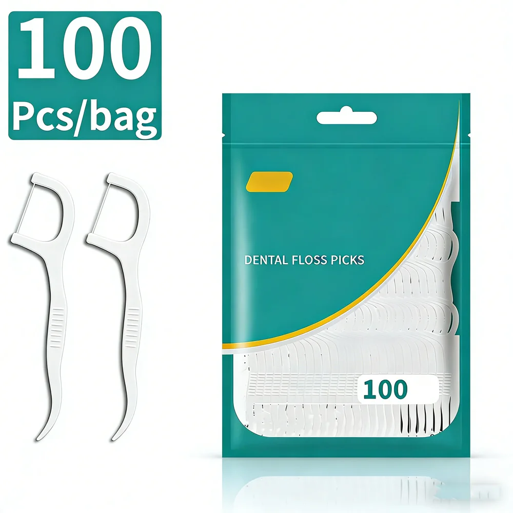 300/600PCS Disposable Dental Floss Picks, Ultra Thin Toothpicks & Interdental Cleaners, Family Pack Teeth Cleaning Tools for Ora