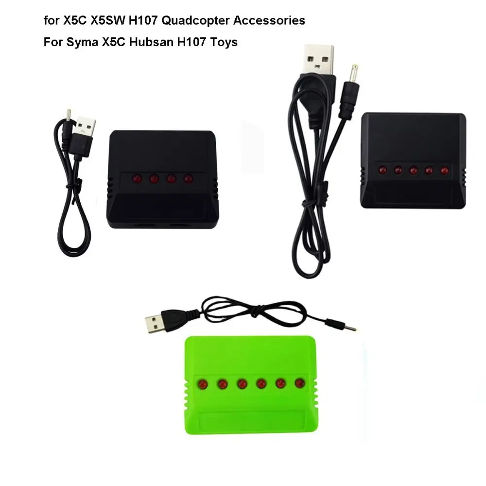 Mini 4 Poort 5 poort 6 poort Lipo Batterij 3 Stijlen Zwart/Groen USB Lader Plastic RC UFO quadcopter Helikopter Onderdelen