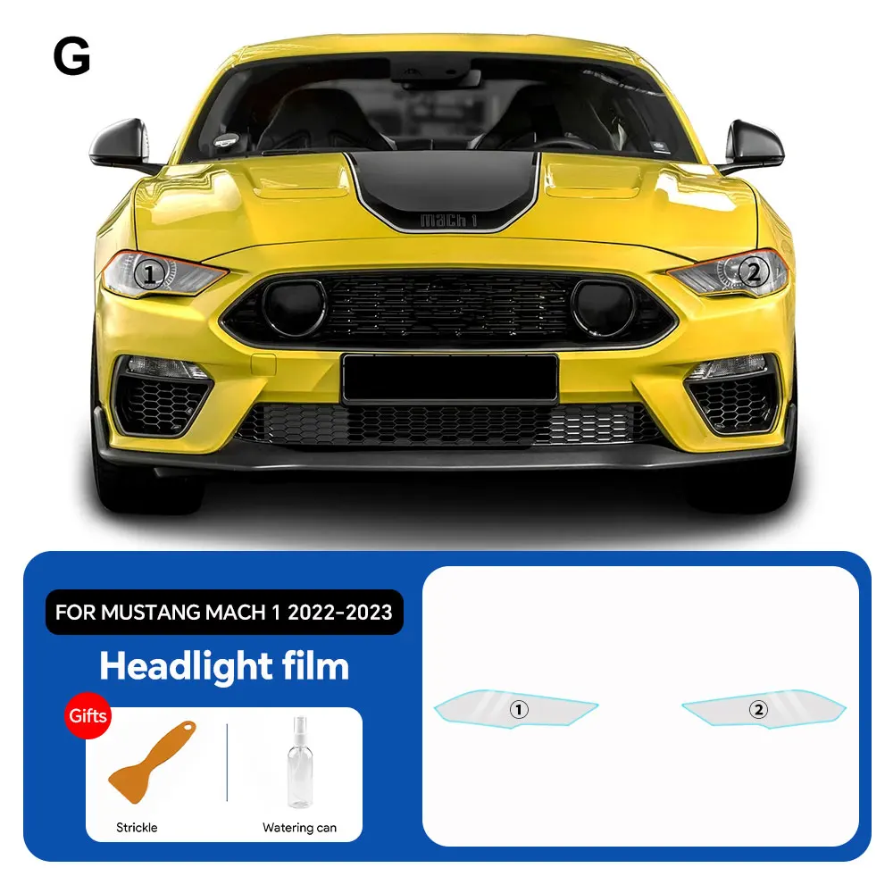 PPF Pre Cut Sticker For Ford Mustang Mach 1 2022-2023 PPF Transparent Clear Headlight Rearview Mirror Car Paint Protection Film