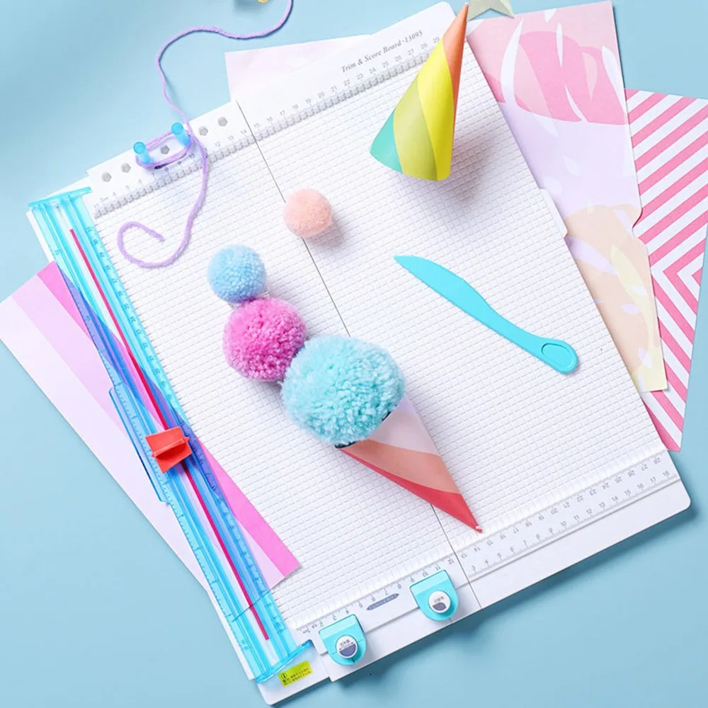 7 in 1 Paper Trimmer Board 12.2 Inch Cutting Width Folding Scorer Scoring Paper Board Multifunctional Design Scoring Tool