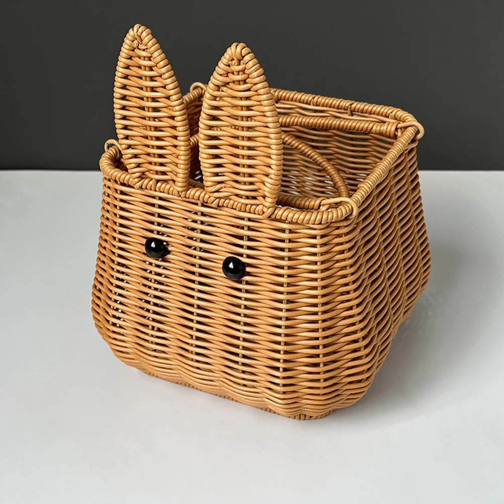 

Filling Bunny Hand Basket Baby Boy Bath Toys Stuffed Iron Woven Storage Organizer