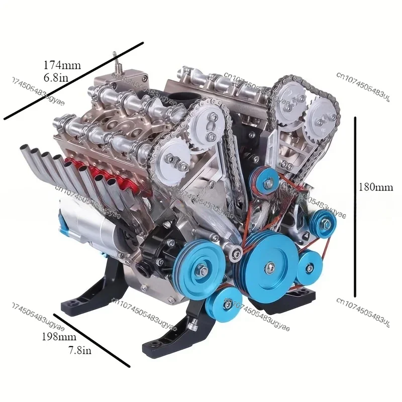 V8 Mechanical Metal Assembly DIY Car Engine Model Kit 500+Pcs Educational Experiment Toy