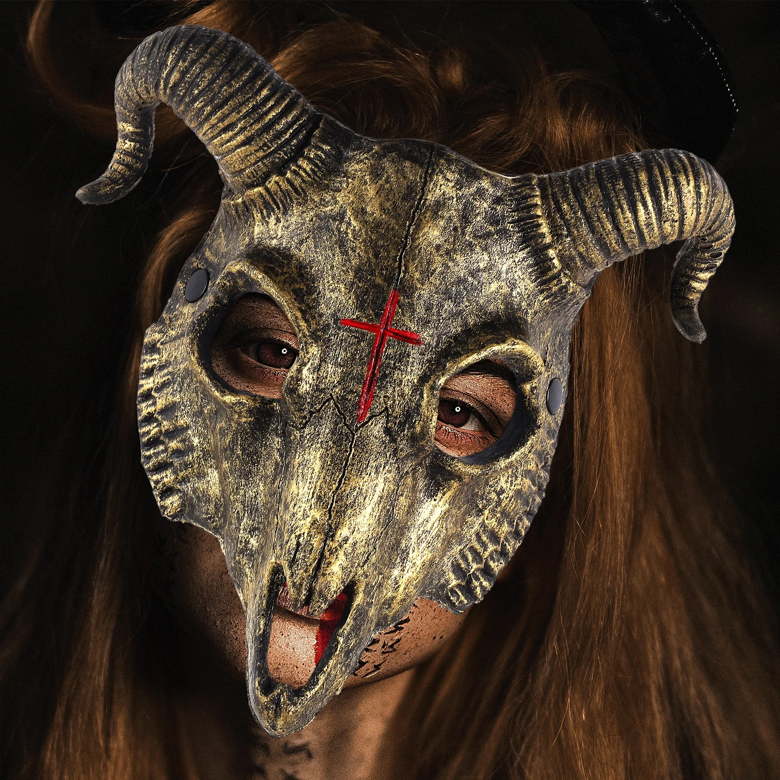 

1 шт., маска козла, реалистичный дизайн животного, тонкая работа для Хэллоуина, вечеринки, косплея, маскарада, карнавала, фестиваля, декоративная