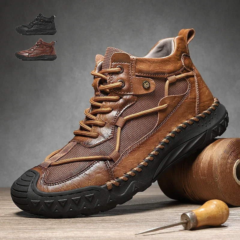 

New Sneakers Outdoor Mens Casual Ankle Boots Fashion Motorcycle Shoes Versatile Man Casual Shoes Comfortable Sports Footwear