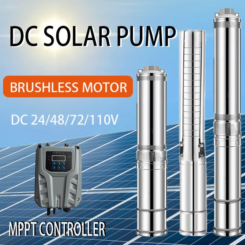 

48V Deep Well Solar Water Pump 400W 600W DC Water Pump Plastic Impeller Max Flow 5.5 Max Herd 50Permanent Magnet Brushless Motor