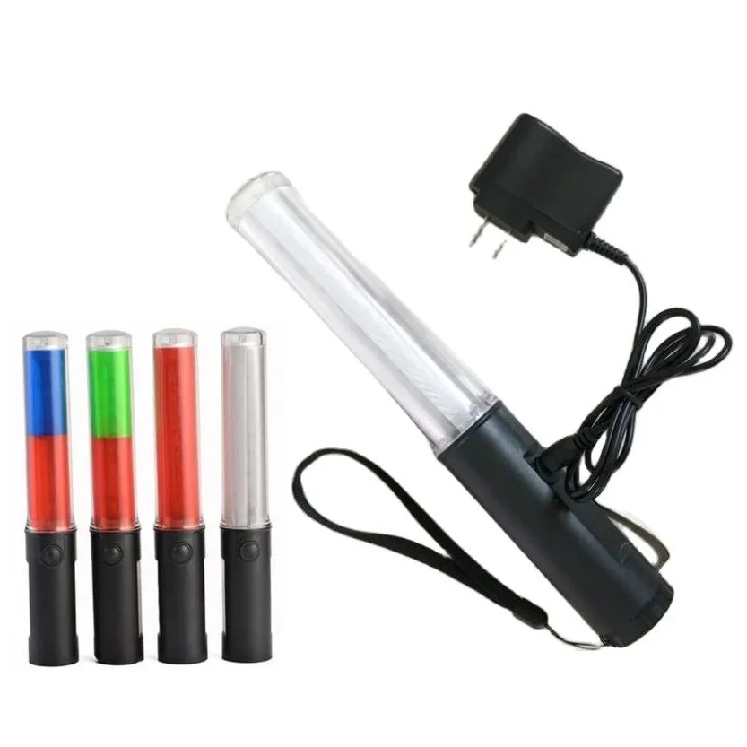 26cm Rechargeable LED Flash Light Traffic Command Emergency Luminous Warning Baton