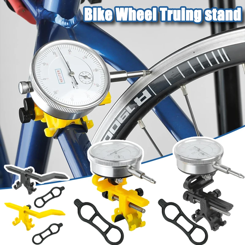 Universal Bicycle Wheel Dressing Stand with Dial Indicator Bicycle Rim Calibrator Maintenance Adjustment Tool Cycling Accessorie