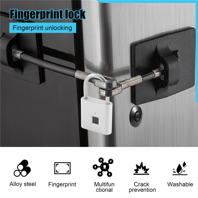 

ABMF-Fingerprint Padlock,Portable Anti-Theft USB Charging Fingerprint Lock For Lockers, Suitcases, Backpacks Etc Can Support