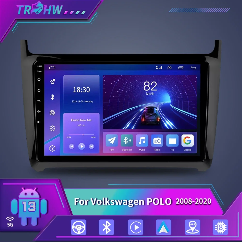 For Volkswagen VW Polo 5 2008-2020 Multimedia Car GPS 4G 2din sedan 2008-2020 4G Car Multimedia GPS 2din Wireless CarPlay