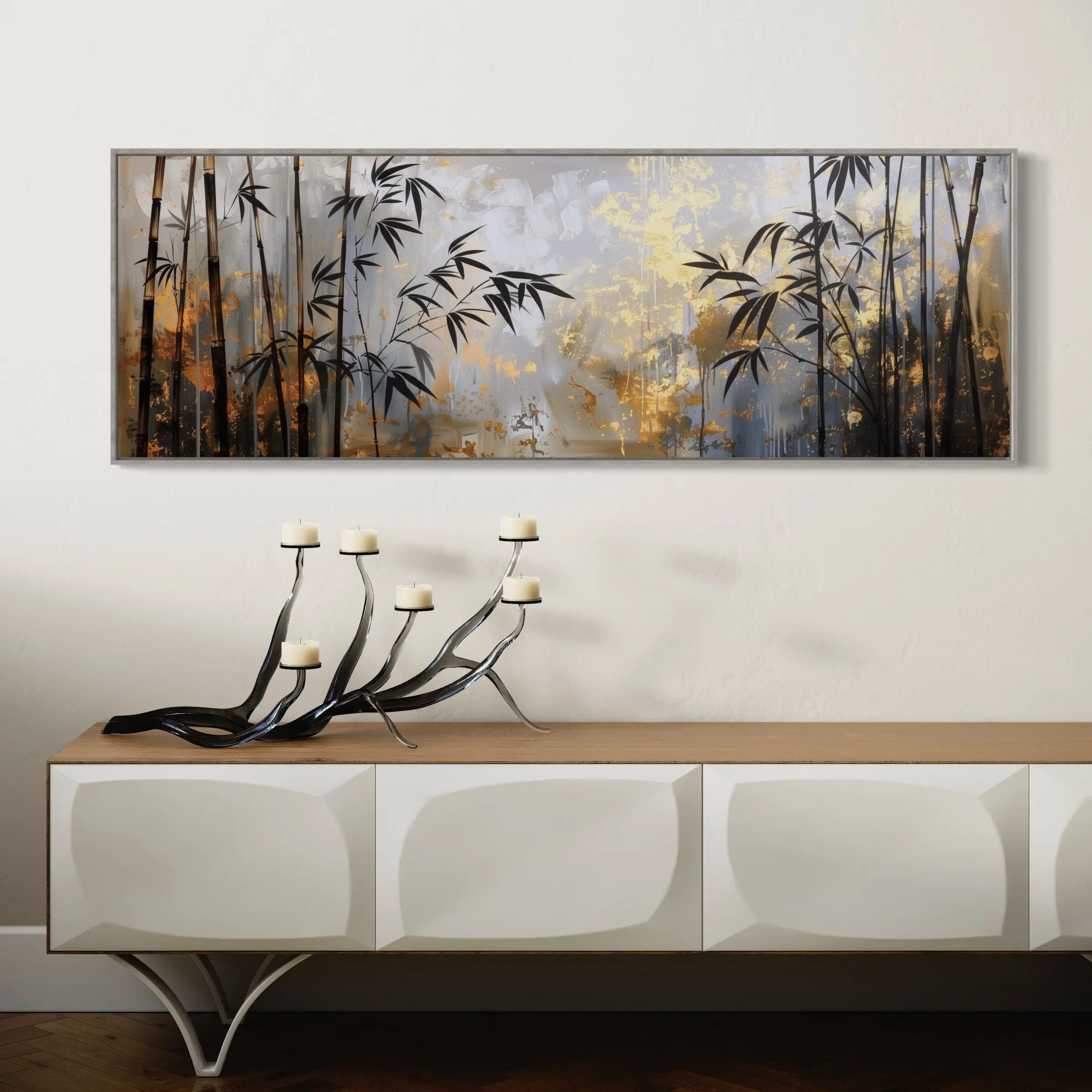Zen Bamboo Meditation Yoga Studio Inspired Feng Shui Serenity Art Poster Canvas Painting Wall Print Picture for Room Home Decor