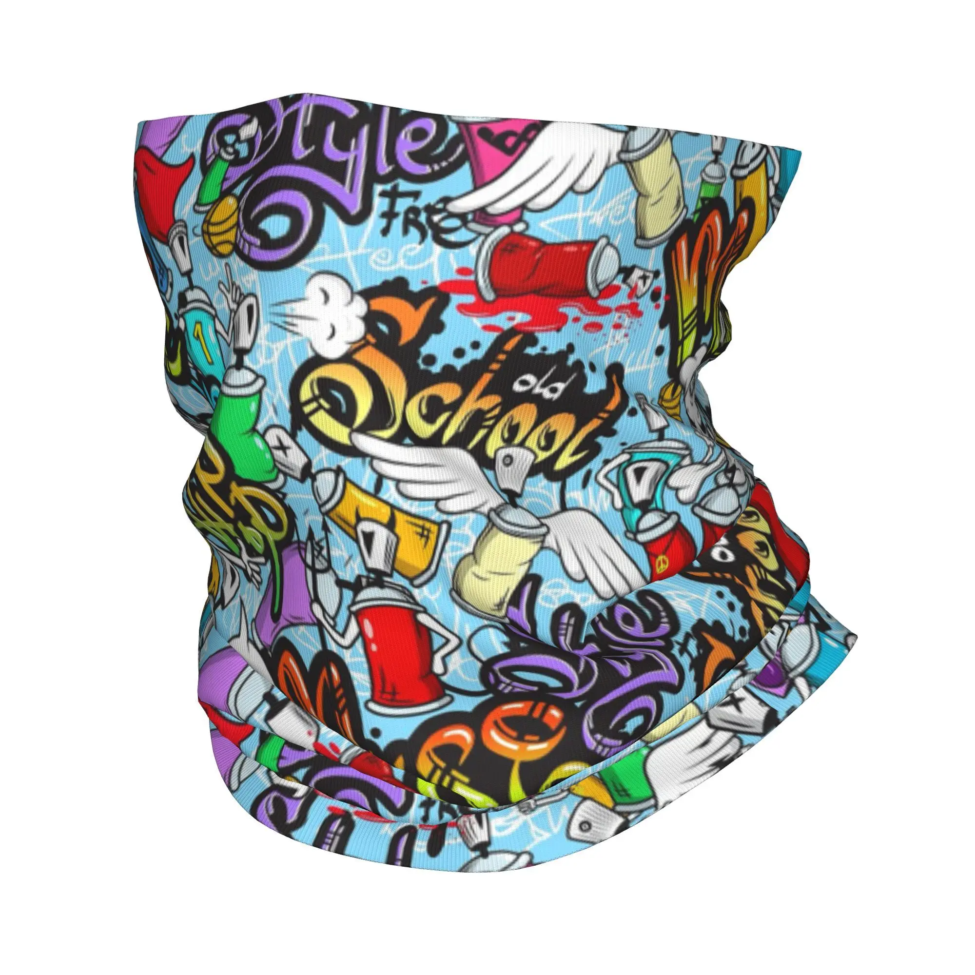 الهيب هوب الموسيقى الكتابة على الجدران باندانا الرقبة الجراب مطبوعة الوجه وشاح متعدد الوظائف أغطية الرأس المشي لمسافات طويلة الصيد للجنسين الكبار تنفس