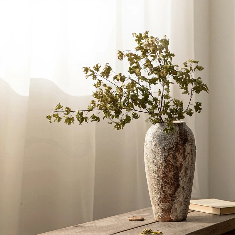 

wabi style retro ceramic vase ornament living room light luxury high-end homestay tea room desktop decoration clay po