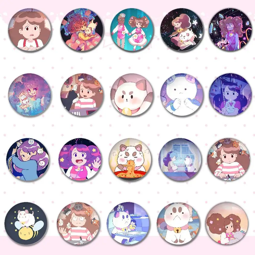 Cute B-Bee And P-Puppycat Badges Round Brooch Cute Cartoon Idol Cosplay Badges DIY Backpack Clothing Jewelry Pins