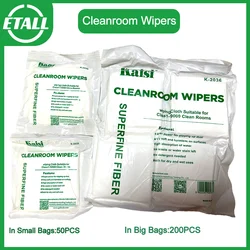 KAISI 50pcs 200pcs Anti Static LCD Cleaning Cloth 9*9 Lint Free Polyester Cleanroom Dust-free Cloth Phone LCD Screen Repair Tool
