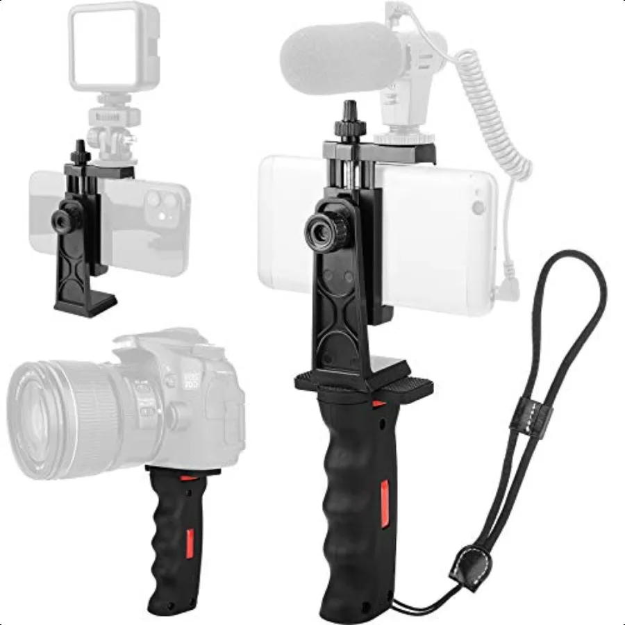 

Vlogging Holder Cell Phone Camera Handle Grip Stabilizer Ergonomic Phone Video Stabilizer Handheld Selfie Stick Smartphone Hold